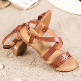 Small Swan Sandálias marrons com couro ecológico marrom 1