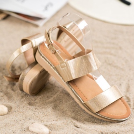 Small Swan Sandálias douradas brilhantes dourado 1