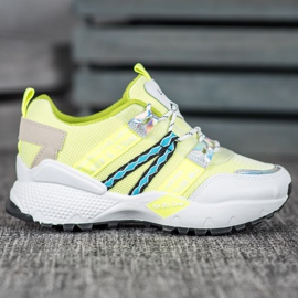 Bona Tênis de malha de amor branco multicolorido verde 2