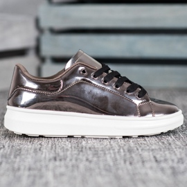 Bona Sapatos brilhantes na plataforma castanho multicolorido 2