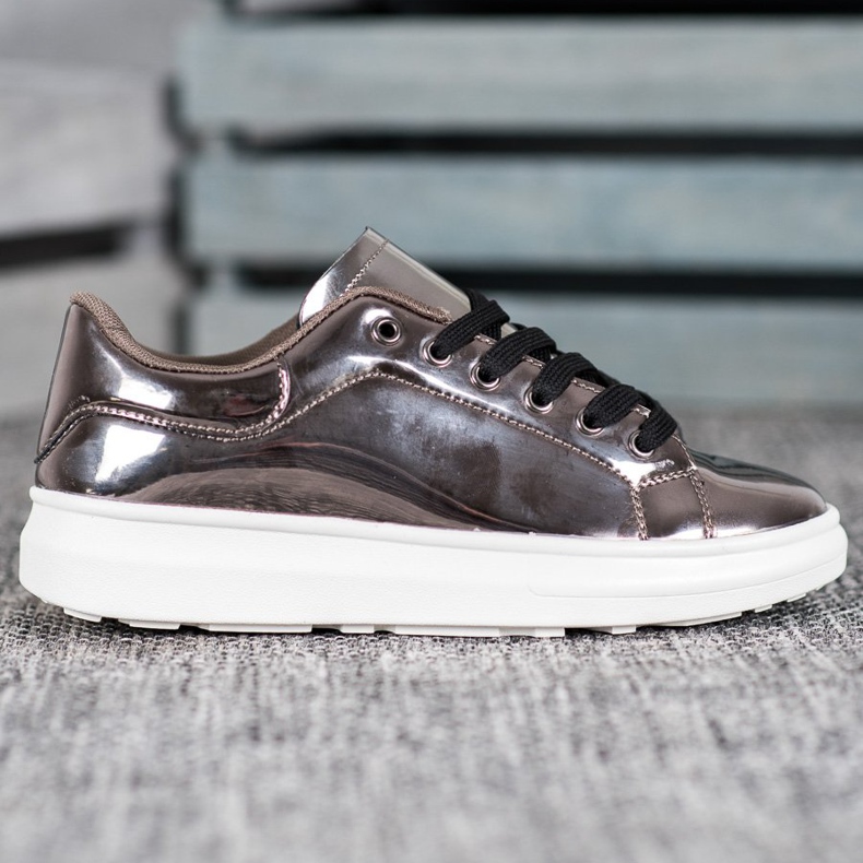 Bona Sapatos brilhantes na plataforma castanho multicolorido 2