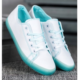 SHELOVET Tênis Com Sola Azul branco 1