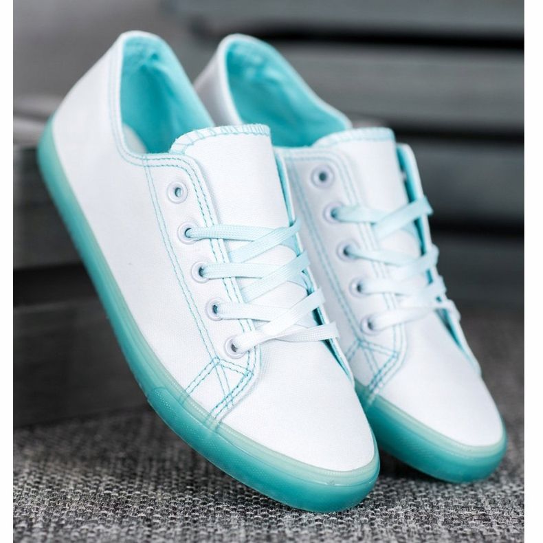 SHELOVET Tênis Com Sola Azul branco 1