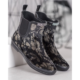 Kylie Wellies de camurça com flores preto 1