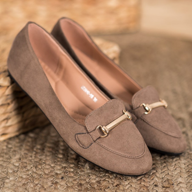 SHELOVET Suede In Ballerinas castanho 1