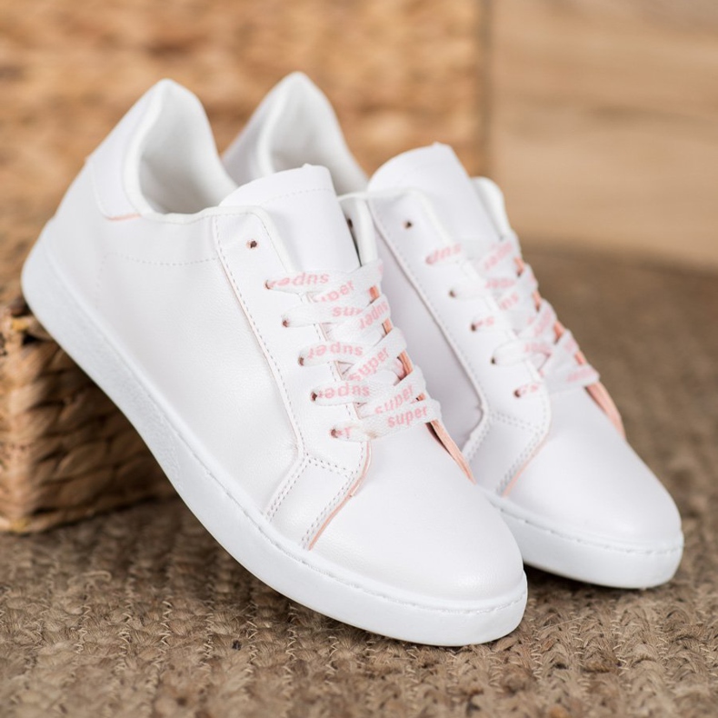 SHELOVET Sapatos superesportivos branco rosa 1