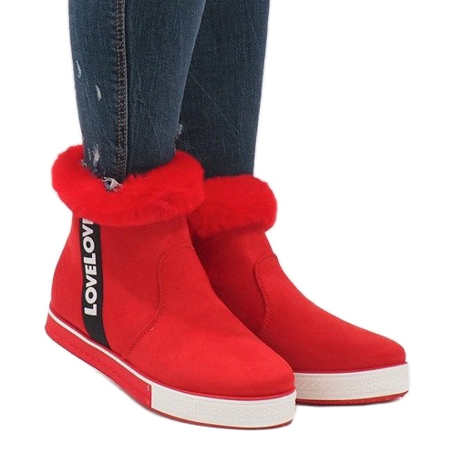 Botas de camurça forradas de pele vermelha NB252P-3 vermelho 1 Botas de camurça forradas de pele vermelha NB252P-3 vermelho 1