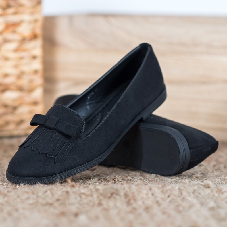 Coura Senhores de camurça clássicos preto 1