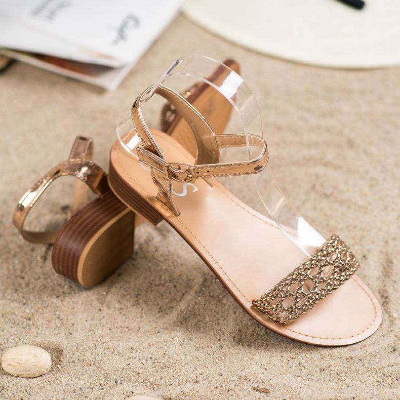 Small Swan Sandálias Trançadas Elegantes amarelo 1