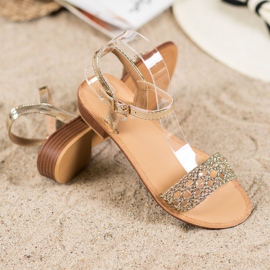 Small Swan Sandálias Trançadas Elegantes dourado 1