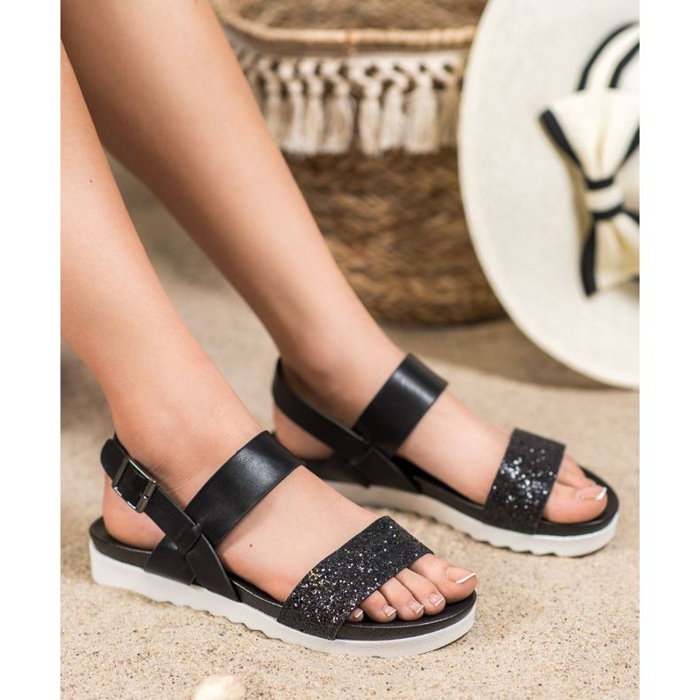 Filippo Sandálias Pretas na Plataforma preto 1