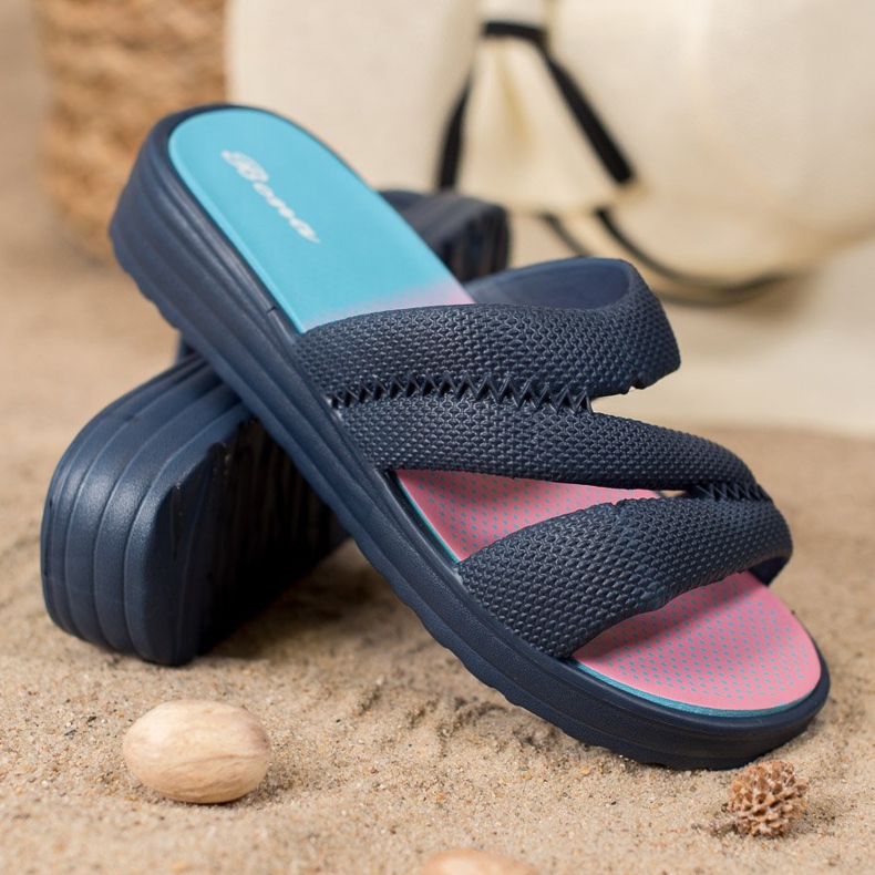 Bona Chinelos Confortáveis ​​Azul Marinho 1