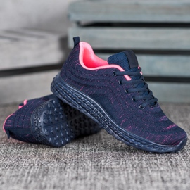 Bona Calçado Têxtil Leve azul marinho rosa 2