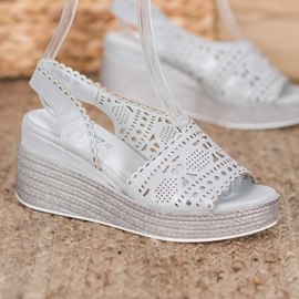 Goodin Sandálias de cunha com aberturas cinza 2