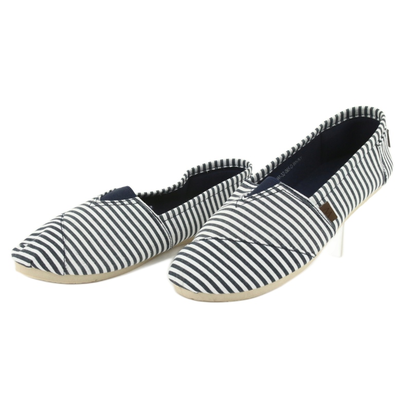 Wishot Tênis listrado confortável e moderno 32-065, branco e azul 2