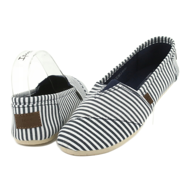 Wishot Tênis listrado confortável e moderno 32-065, branco e azul 3