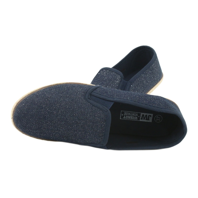 Wishot Alpercatas femininas com glitter 32-187 azul marinho 5