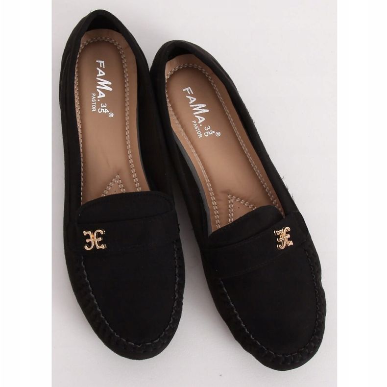 Mocassins pretos femininos negros B2020 pretos 1