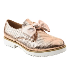 Sapatos deslizantes dourados com laço RS-WED2 1