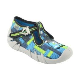 Calçados infantis Befado 110P368 azul cinza verde 1