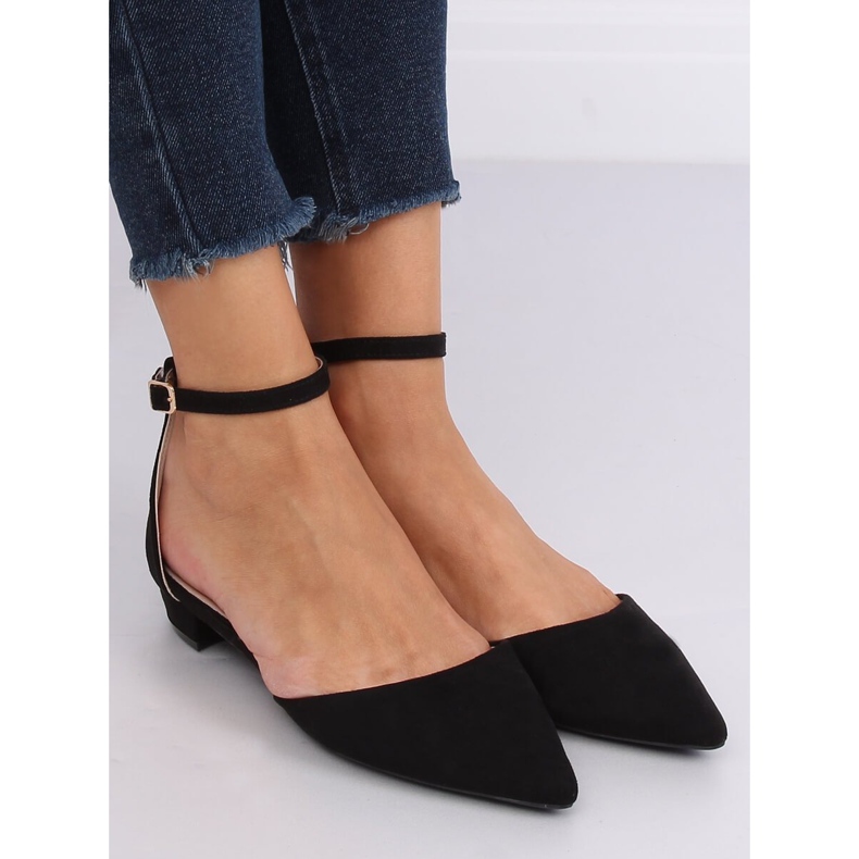 Black MM-795 Black cut ballerinas preto 2