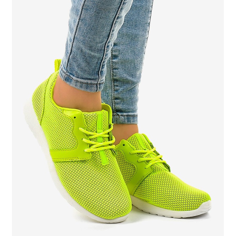 Calçados esportivos femininos verdes Z105 2