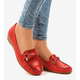 Sapatos de cunha vermelho fosco BO-303 2