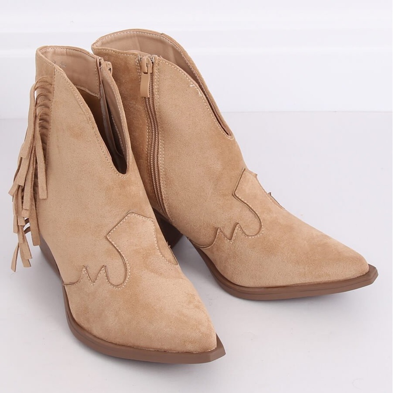 Botas de cowboy bege femininas NC999 bege 2