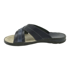 Chinelos Confortáveis ​​de Couro Naszbut 055 azul marinho azul 2