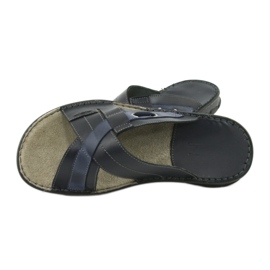 Chinelos Confortáveis ​​de Couro Naszbut 055 azul marinho azul 5