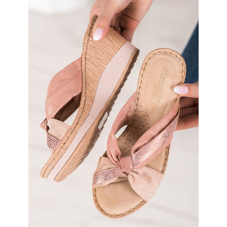 Sandálias de cunha VINCEZA rosa 1