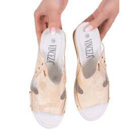 Sandálias de cunha VINCEZA dourado 2