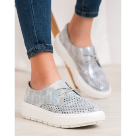 Goodin Sapatos de couro leves cinza 1