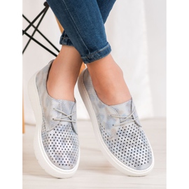 Goodin Sapatos de couro leves cinza 2