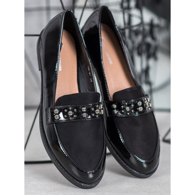 SHELOVET Mocassins lacados preto 1