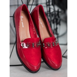 SHELOVET Mocassins lacados vermelho 1