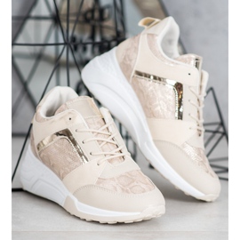 SHELOVET Tênis de cunha marrom 1