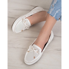 Diamantique Mocassins de couro ecológico branco 1