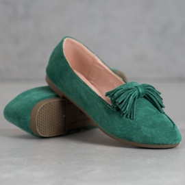 Nio Nio Mocassins com franjas verde 1