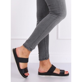 Chinelos pretos CK66P pretos com tiras de borracha 2 Chinelos pretos CK66P pretos com tiras de borracha 2