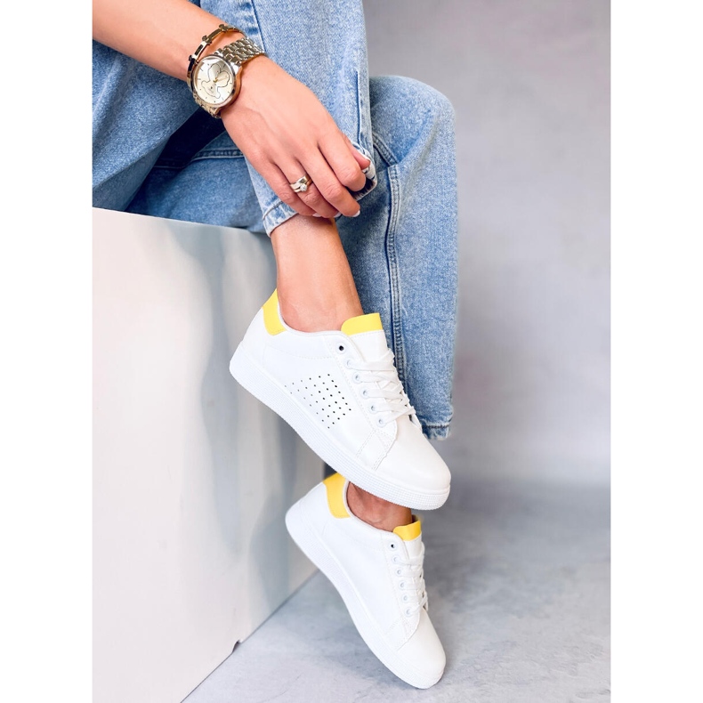 Tênis feminino branco e amarelo LV101P amarelo 1