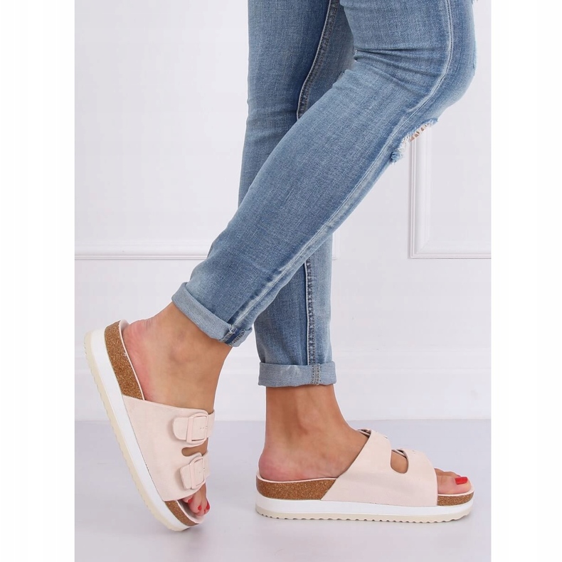 Chinelos scholki bege SS115P bege multicolorido rosa 1