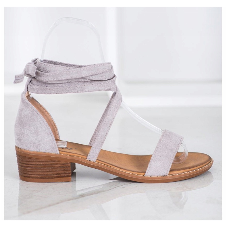 Sandálias amarradas cinza 2