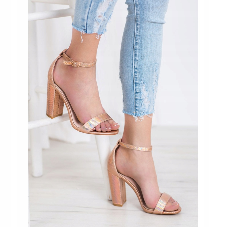 Seastar Sandálias brilhantes sexy dourado 2