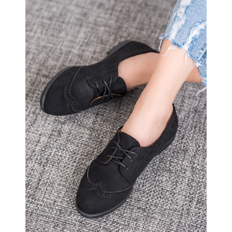 SHELOVET Sapatos clássicos de camurça preto 1