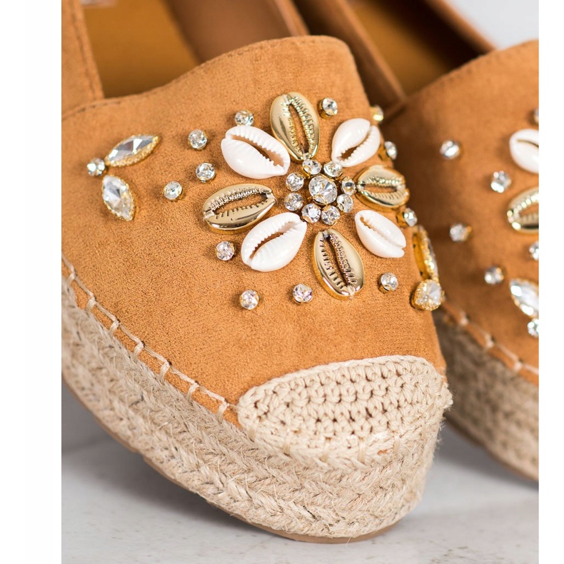 Seastar Alpercatas com ornamentos castanho 2 Seastar Alpercatas com ornamentos castanho 2