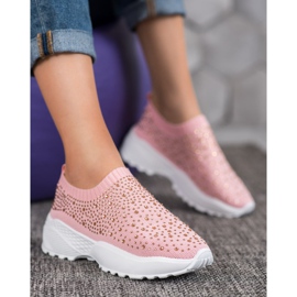 Diamantique Calçados esportivos com cristais rosa 2