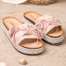 Seastar Chinelos com franjas rosa 1