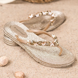 SHELOVET Chinelos de borracha com enfeites amarelo 1