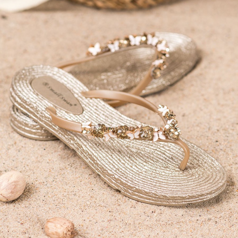 SHELOVET Chinelos de borracha com enfeites amarelo 1